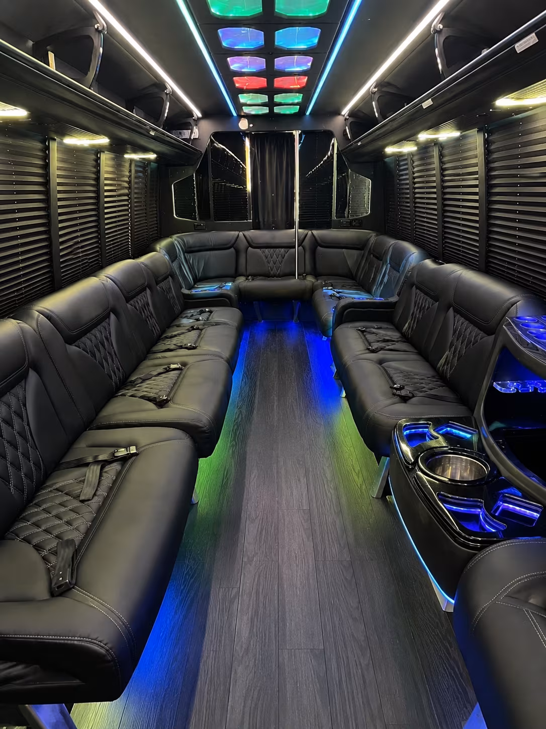 rio rancho 20 passenger party bus interior