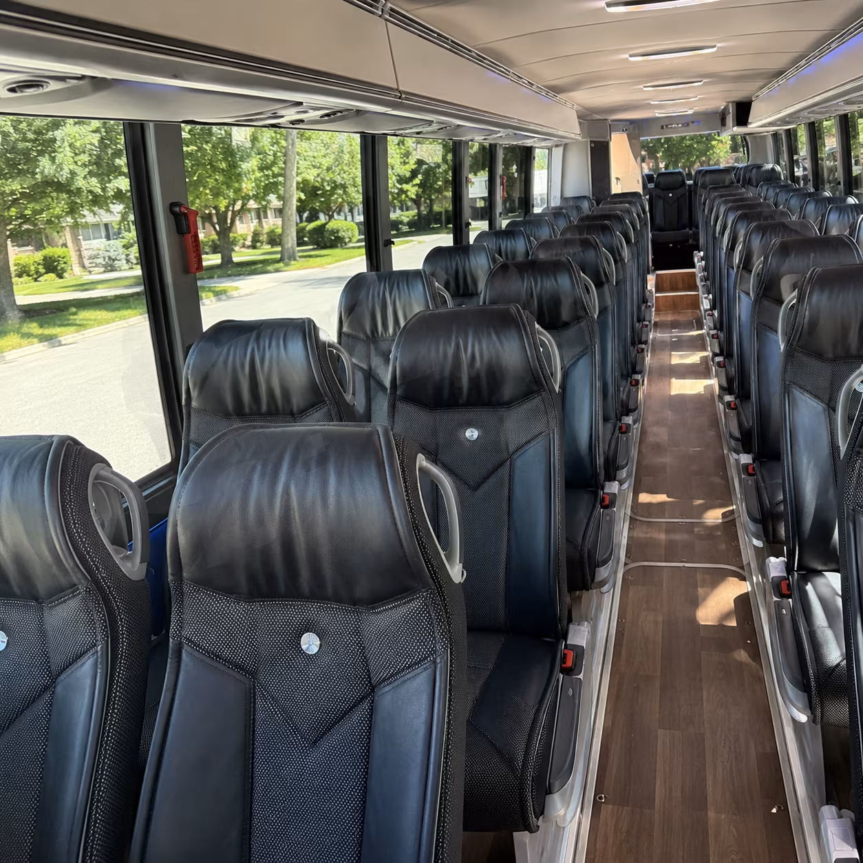 rio rancho 40 passenger charter bus inside