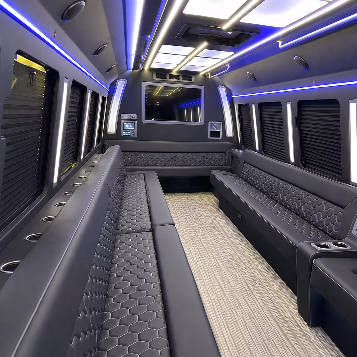 rio rancho 40 passenger party bus inside