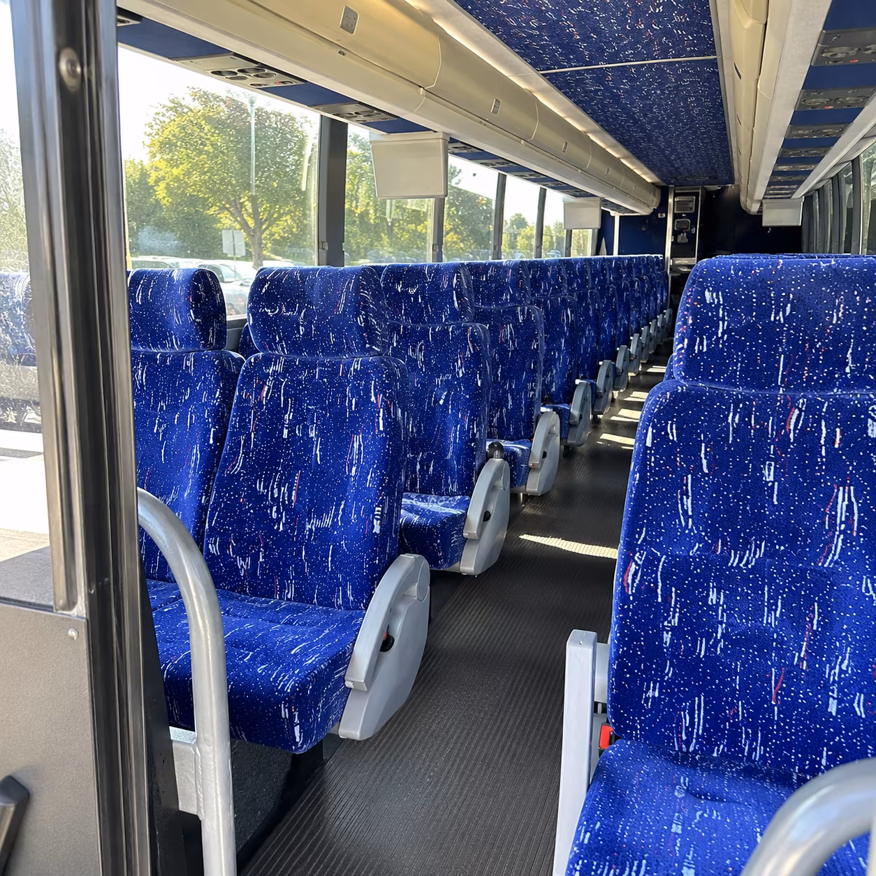 rio rancho 50 passenger charter bus inside