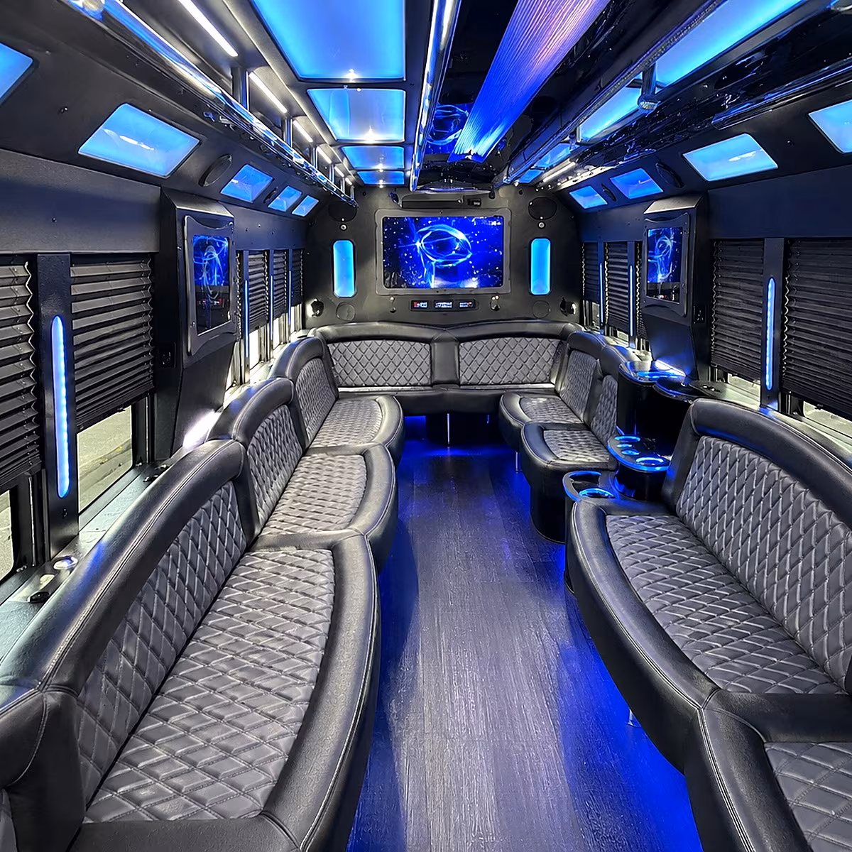 rio rancho 50 passenger party bus interior